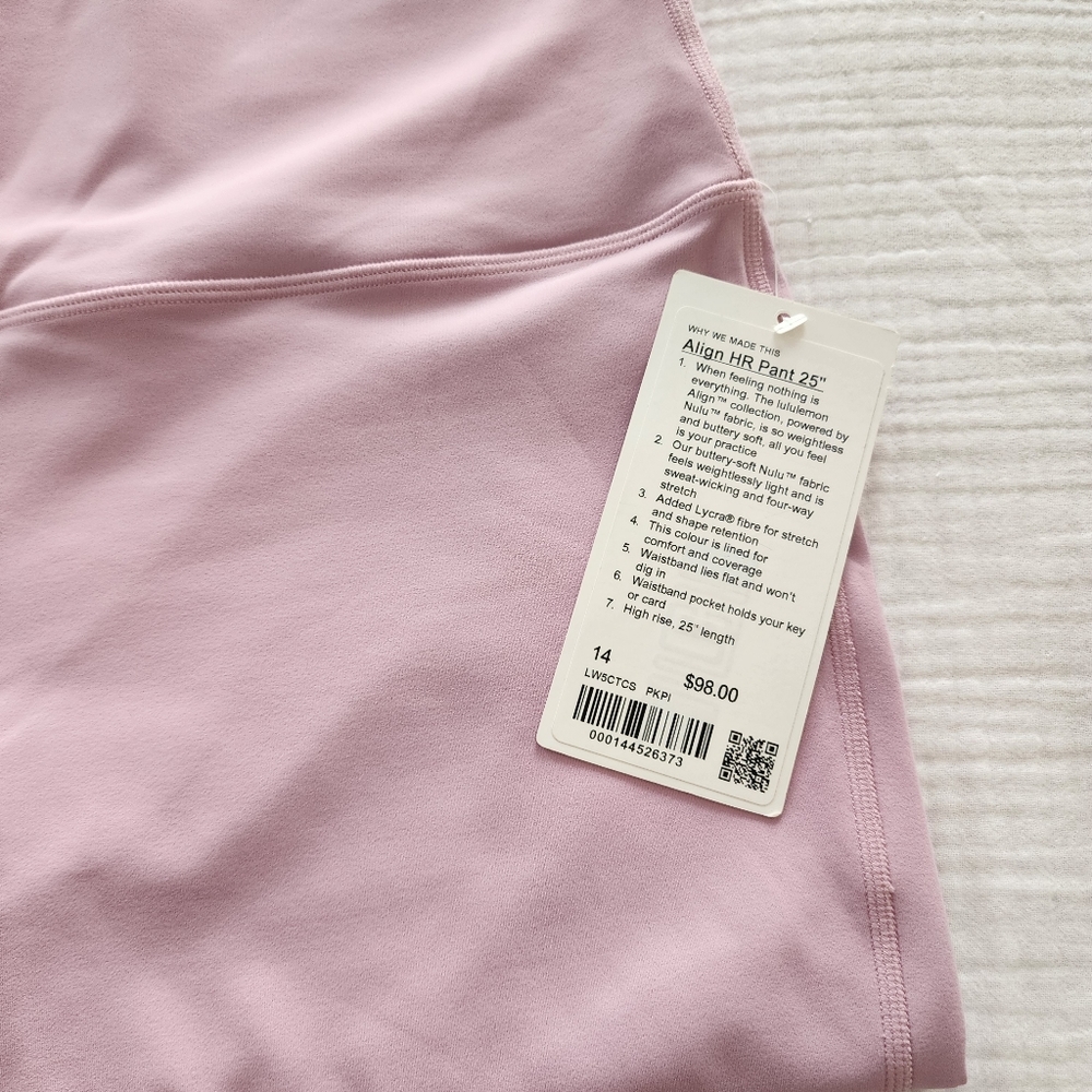 Lululemon Pink Peony Align Leggings  NWT - Picture 6 of 8